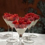 Summer berries with white chocolate and yogurt