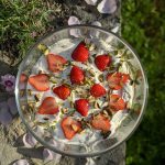 Super easy strawberry and rhubarb trifle